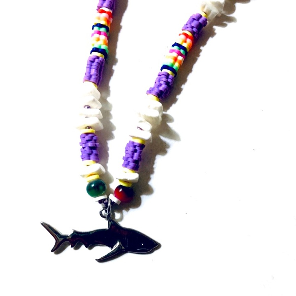 Artisan Crafted Treasures of the Deep Shark Puka Shell Necklace